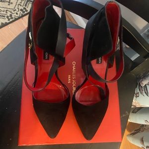 Charles Jourdan high heels black suede